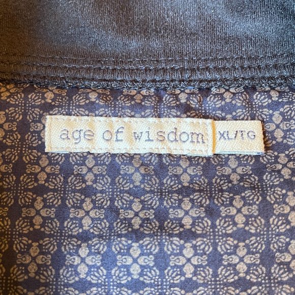 Age Of Wisdom Oversized Olive Green Brown Quarter Zip Long Sleeve Top Women XL - Picture 6 of 7